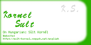 kornel sult business card
